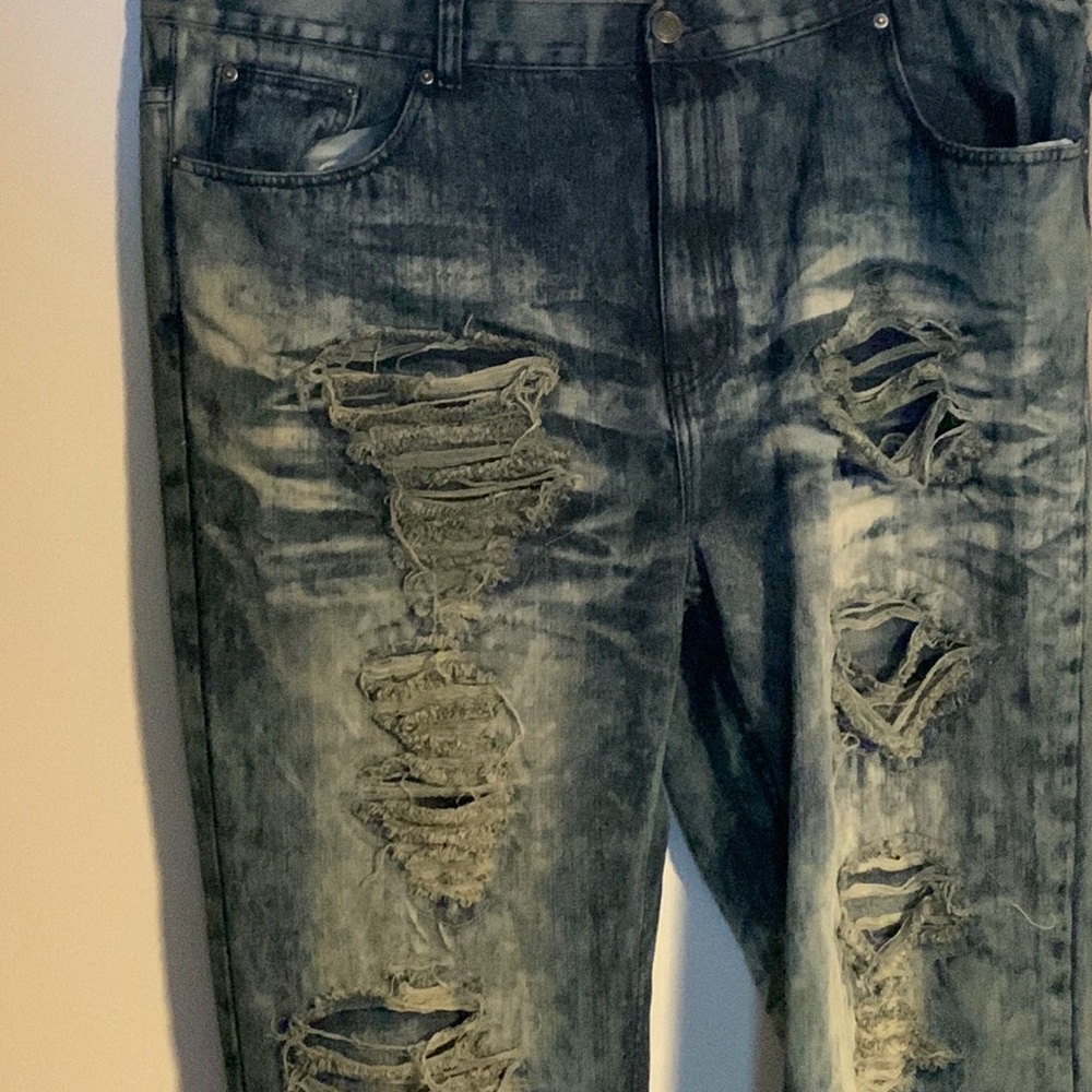 Size 46 Diamond Stash Destroyed Blue Jeans